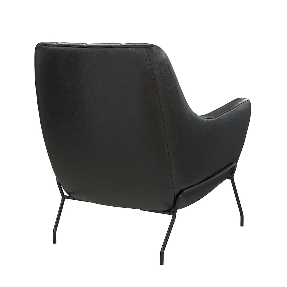 image 1 of Brayden Accent Chair Black Faux Leather