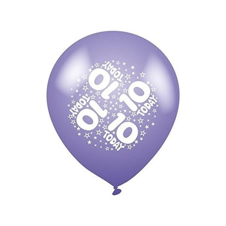 Expression Factory Latex 10th Birthday Balloon - Lavender/White - One Size