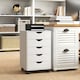 image 6 of HOMCOM Filing Cabinet with 5 Drawers, Under Desk Drawer, White | White | White