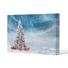 Beautiful decorated snowed in christmas tree (canvas) / 31 x 41 x 4cm | Multi