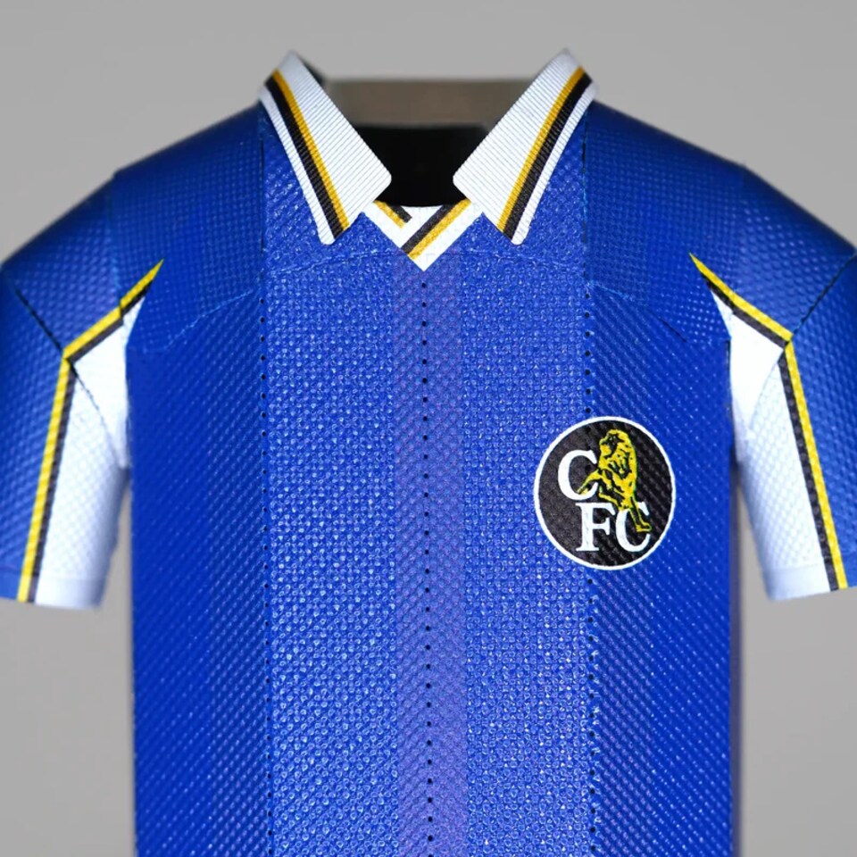 image 1 of RadStuff Metal Alloy Football Shirt - Retro Chelsea Home Kit 1998