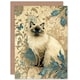image 1 of Cat Lover Blue Point Ragdoll Garden Plants Art Nouveau Greeting Card