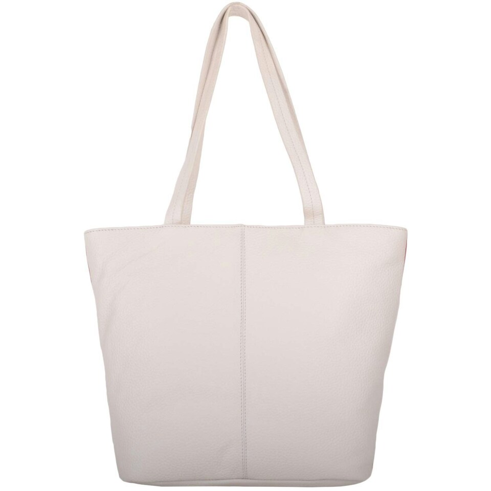 image 1 of Multi-Colour Large Genuine Leather Holiday / Beach Shoulder Bag Pink | Pink/White