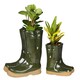 image 1 of Set of 2 Small and Large Dark Green Wellington Indoor Outdoor Garden Planter | Green | Green