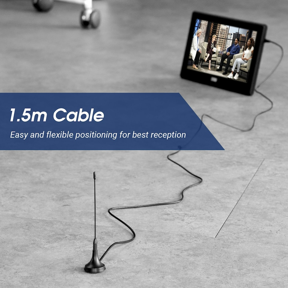 image 1 of Mini Portable Aerial Antenna with Magnetic Base for Freeview & Freeview HD TV Indoor and Outdoor- August DTA180