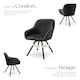image 3 of Lounge Armchair Living Room Accent Chair 360 Swivel Slim Steel Legs Velvet Fabric | Black | black | 2