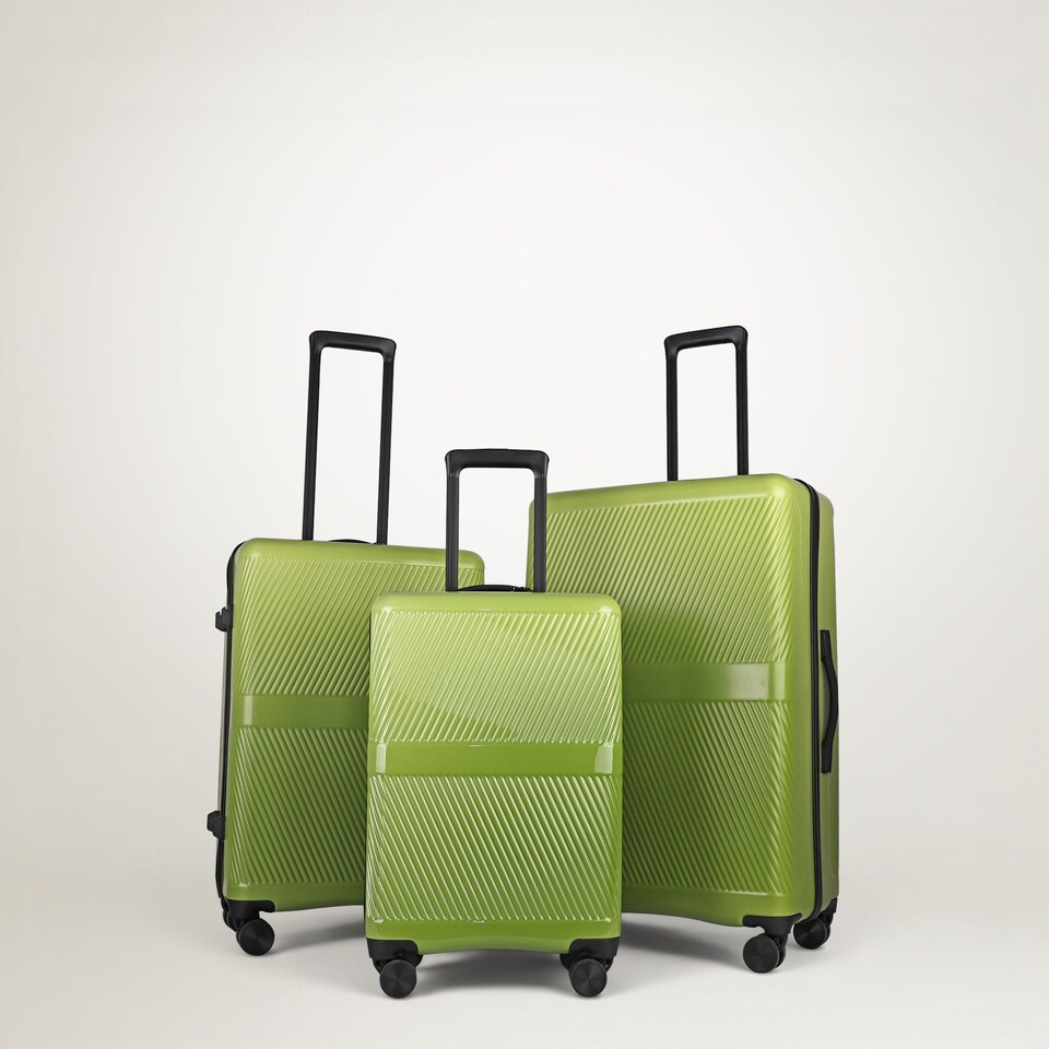 image 1 of 3-Piece Luggage Set, Lightweight ABS PC Shell, TSA Lock, 4 Wheels