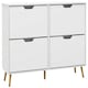 image 1 of HOMCOM Shoe Storage Cabinet with 4 Flip Drawers for 8-16 Pairs, White