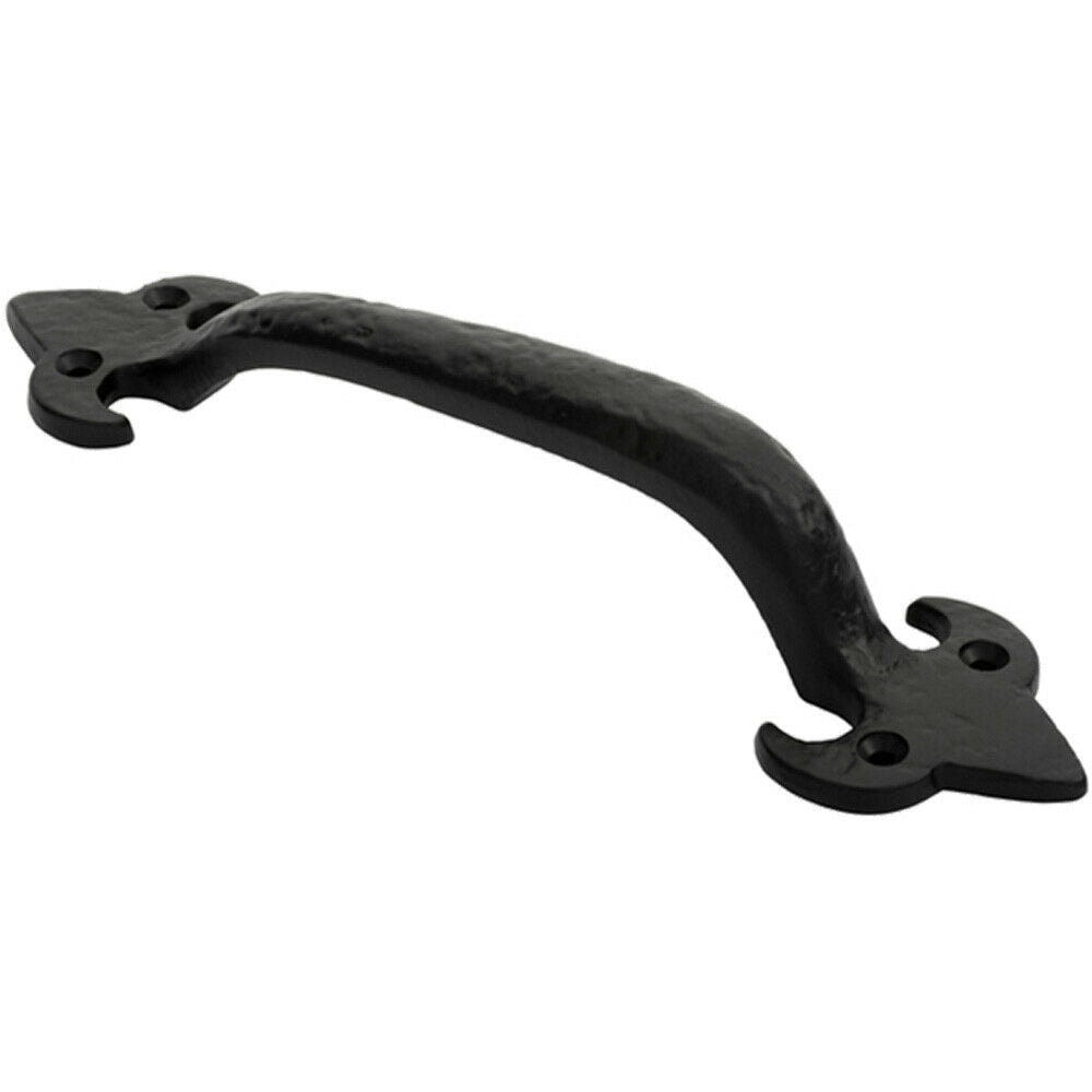 Loops Traditional Forged Iron Pull Handle 230 x 56mm Black Antique Door Handle