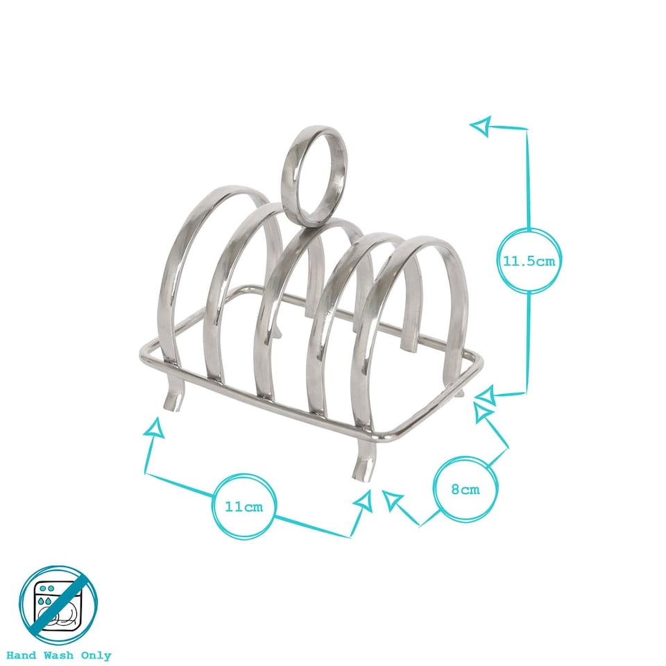 image 1 of Argon Tableware Stainless Steel Toast Rack - 4 Slices
