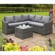 image 1 of 5 Seater Grey Weave Lounge Corner Set