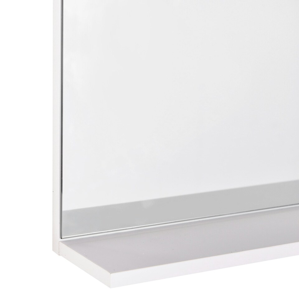 image 1 of kleankin Bathroom Mirror Wall Mount Vanity Mirror with 3 Storage Shelves, White