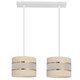 image 1 of Helen Straight Bar Pendant Ceiling Light Ecru, Gold, White 45cm