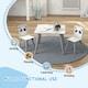 image 3 of ZONEKIZ Kids Table and Chairs, Childrens Desk with 2 Chairs, Pink 