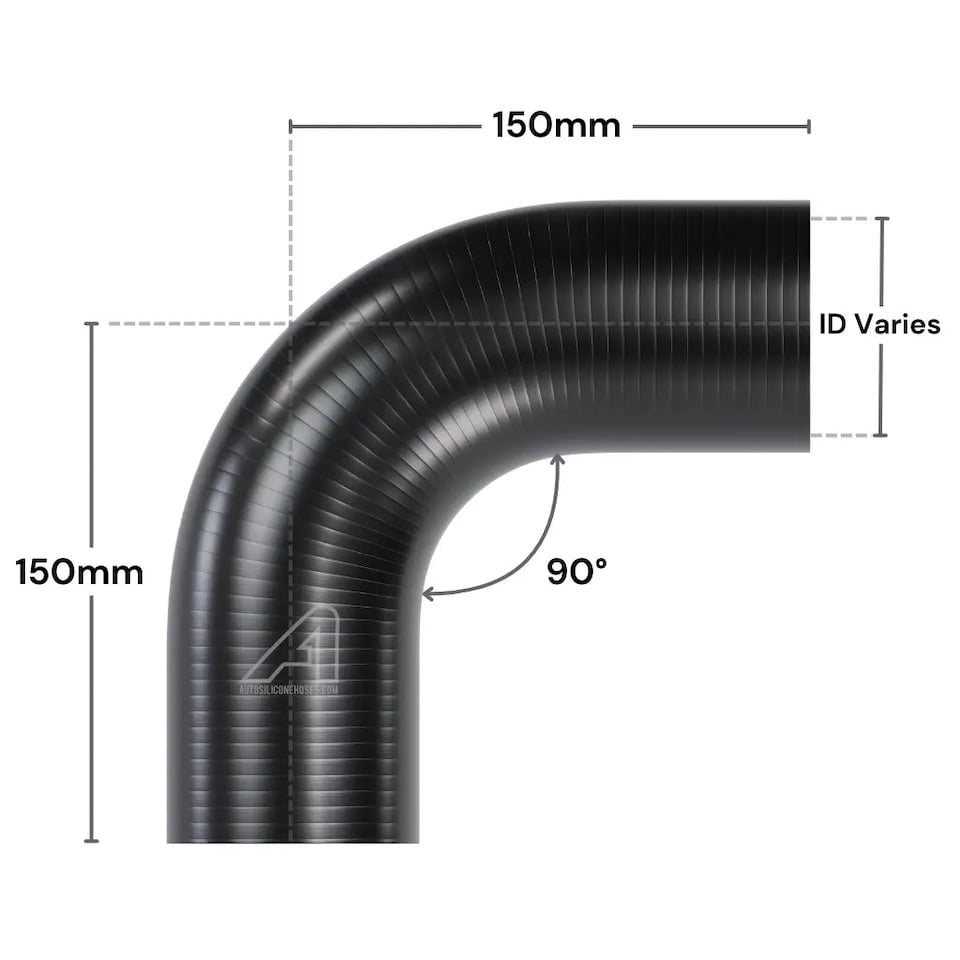 image 1 of Auto Silicone Hoses 76mm Black 90 Degree Silicone Elbow Hose Coupler Bend Pipe Connector Turbo Intercooler Radiator Coolant Air