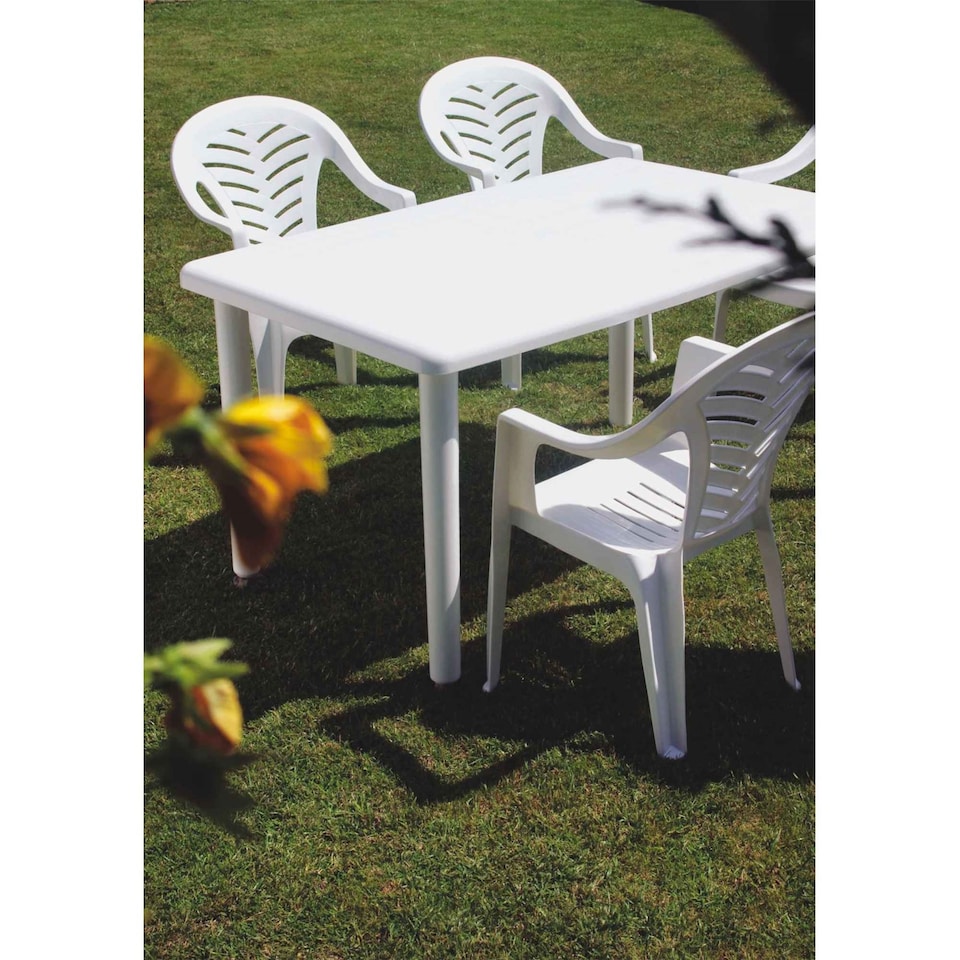 image 1 of Resol Olot 4 Seater Dining Set - White | White | White