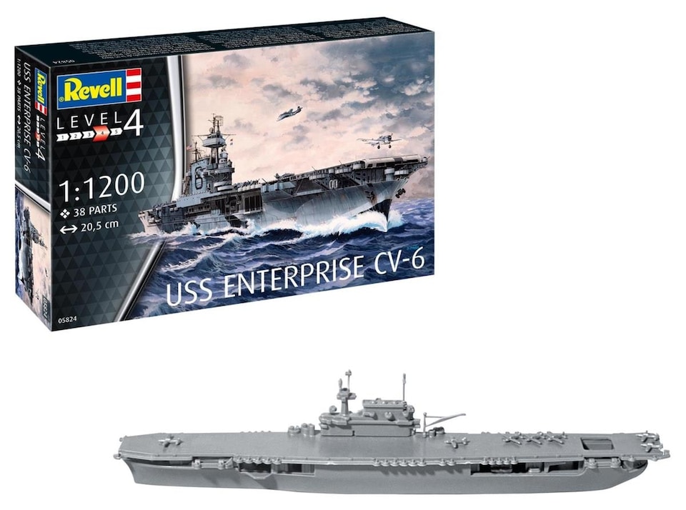 image 1 of Revell US Aircraft Carrier USS Enterprise CV-6 Model Set (1:1200)