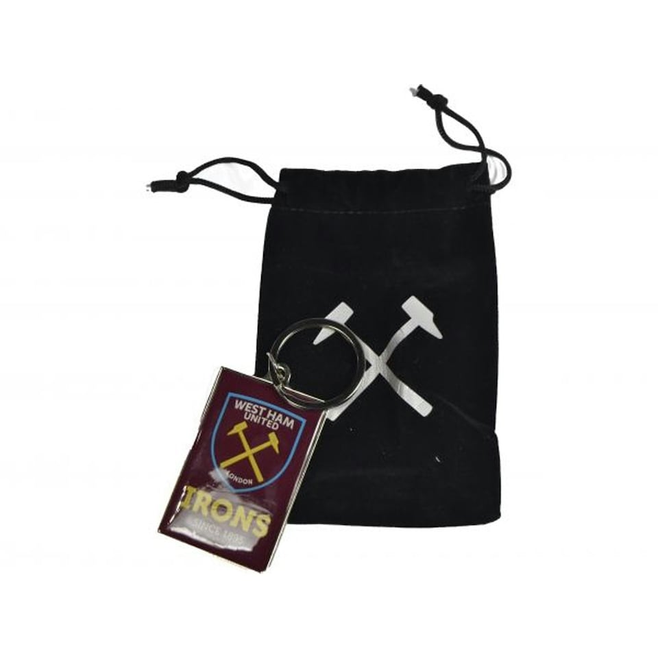 image 1 of West Ham United FC Irons 1895 Keyring - Maroon/Blue/Yellow - One Size