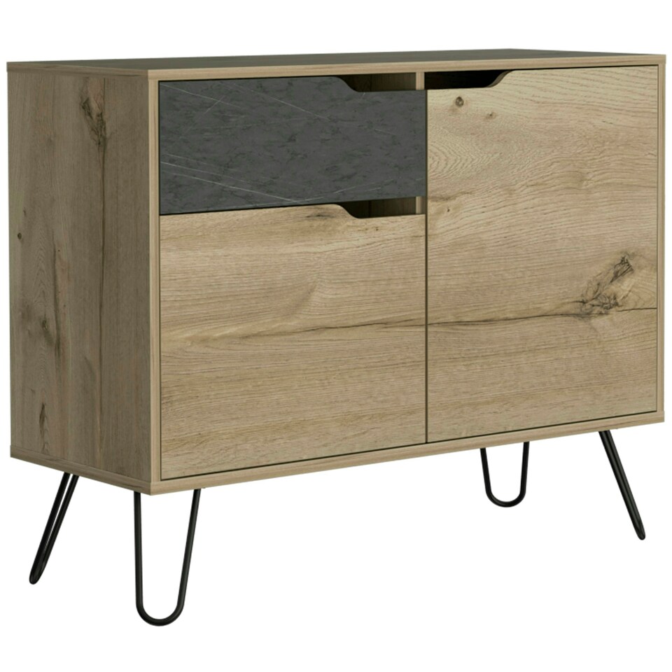 image 1 of Core Products Manhattan, Small Sideboard With 2 Doors & 1 Drawer H80cm x W99.2cm x D39cm Brown