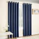 image 2 of Enhanced Living Vogue Navy 90 x 90 inch (229x229cm) Eyelet Thermal Noise reducing Dim Out Curtains (PAIR)
