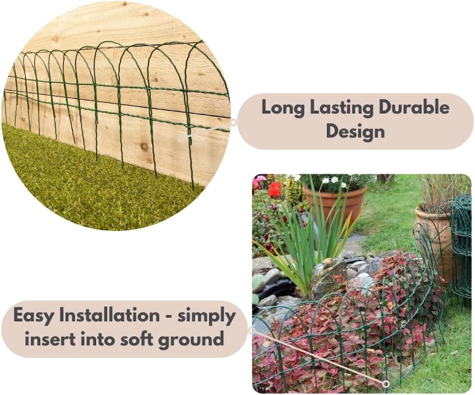image 1 of Marco Paul 10m x 0.25m PVC Coated Border Fence - Green