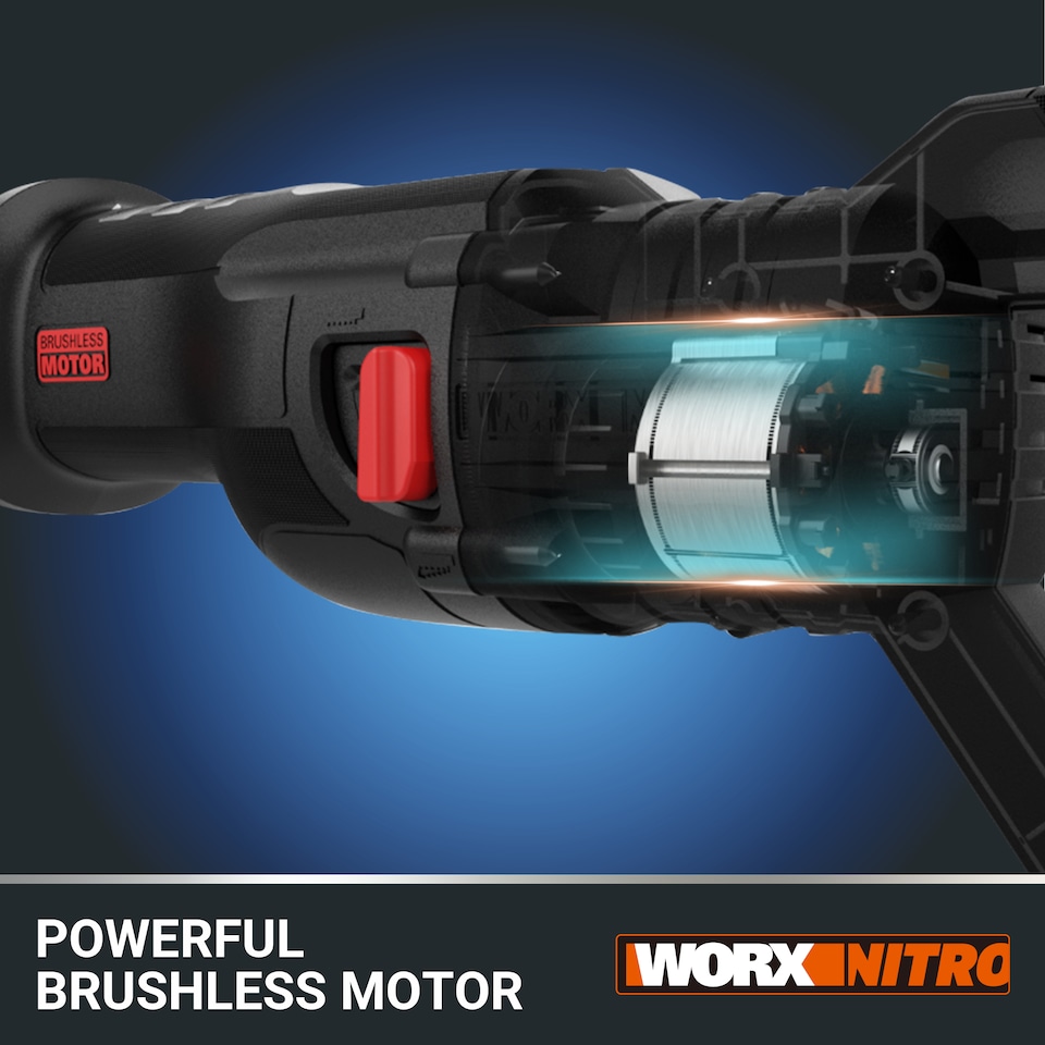 image 1 of WORX 20V Cordless Brushless Reciprocating Saw with Quick blade change system (BARE TOOL) WX516.9