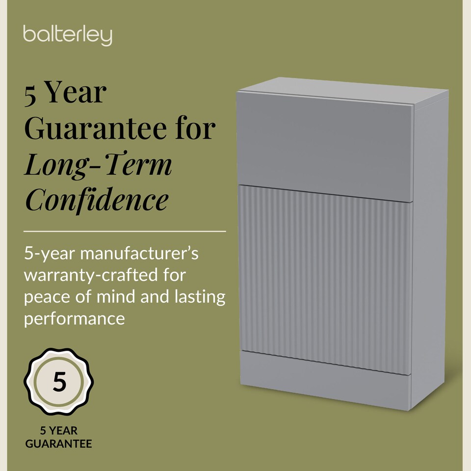 image 1 of Contemporary Fluted 500mm Floor Standing WC Unit, Satin Grey | Grey | Satin Grey | 253 x 500 x 810mm