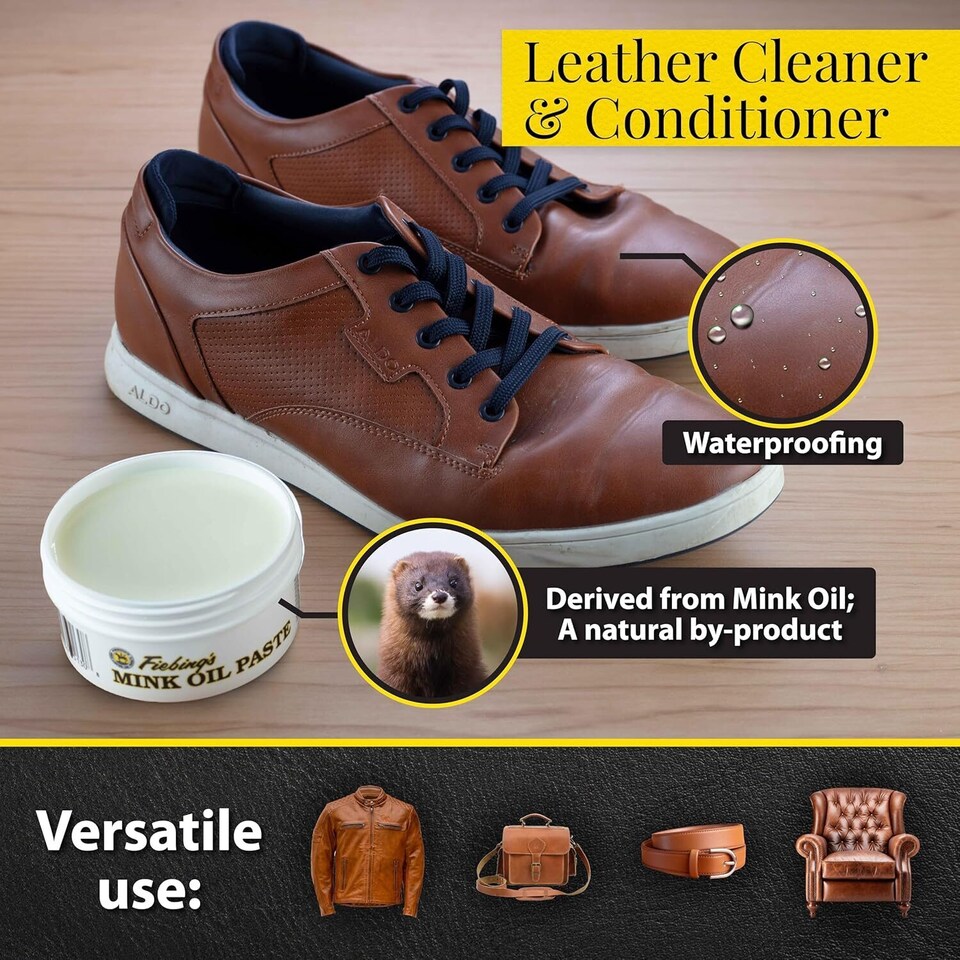 image 1 of Fiebing's Mink Oil Paste - Heavy Duty Waterproofing for Leather 6oz | Clear