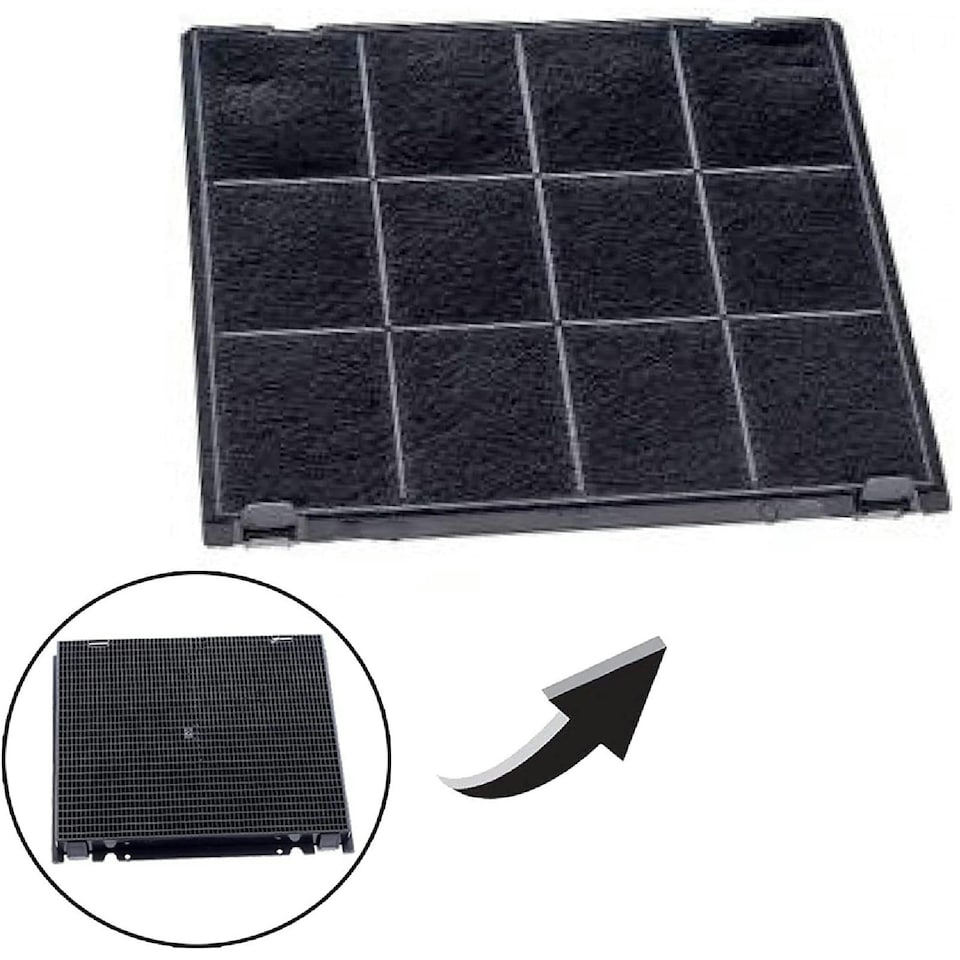 image 1 of SPARES2GO Carbon Filter for Indesit Cooker Hood Extractor Fan Vent (240 x 270 mm)