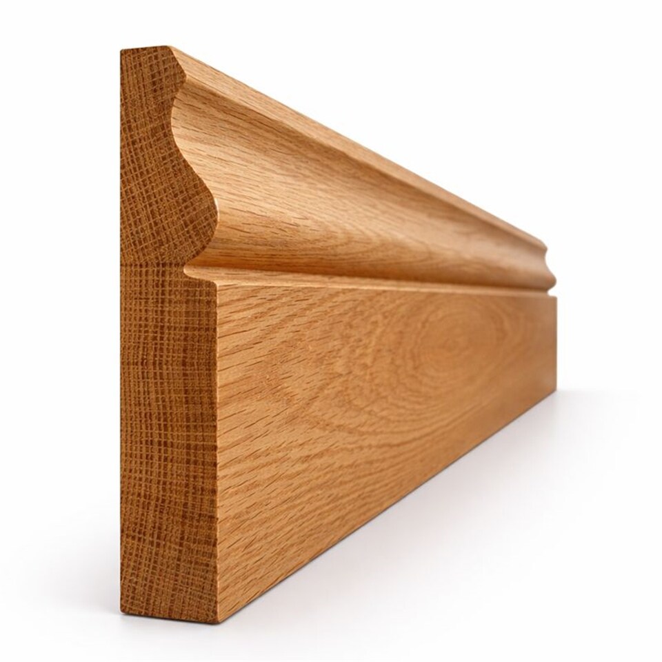 Dark Oak Ogee European Oak Skirting Board (Unoiled) - 197mm (H) x 19mm (T) x 3000mm (L) - (Pack Of 15)