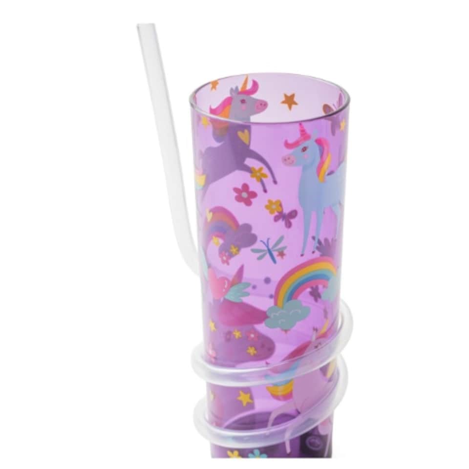 image 1 of Unicorn Tumbler with Curly Straw 450ml