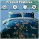 image 5 of Akari Floral Printed Duvet Cover Set Reversible Polycotton Beddings Blue | Single
