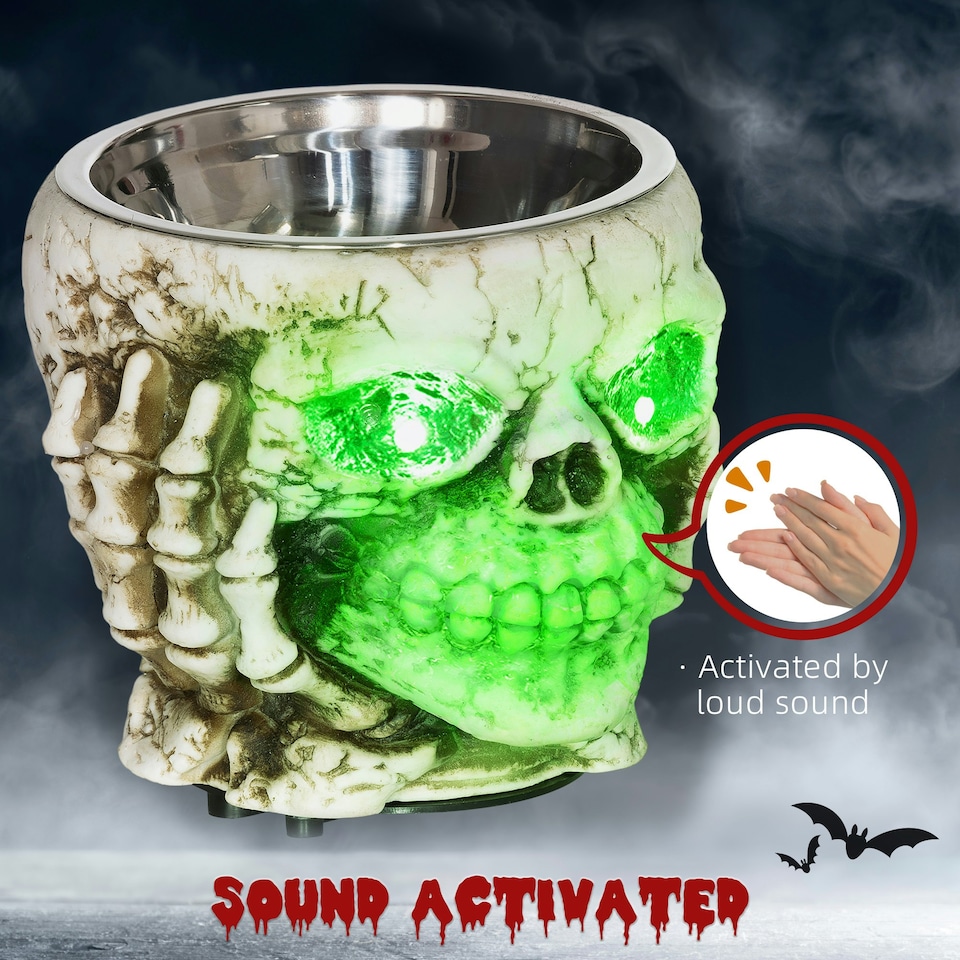 image 1 of HOMCOM Skeleton Candy Bowl Outdoor Halloween Decoration for Party
