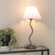 image 3 of ValueLights Wiggle Black Metal Table Lamp Lilac Scallop Taper Shade
