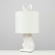 image 3 of ValueLights Lepus Modern White Ceramic Rabbit/Hare Table Lamp with White Shade - Includes LED Golfball Bulb In Warm White White