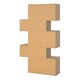 image 4 of Maze Asymmetrical Bookcase with 3 Doors in Jackson Hickory and White High Gloss