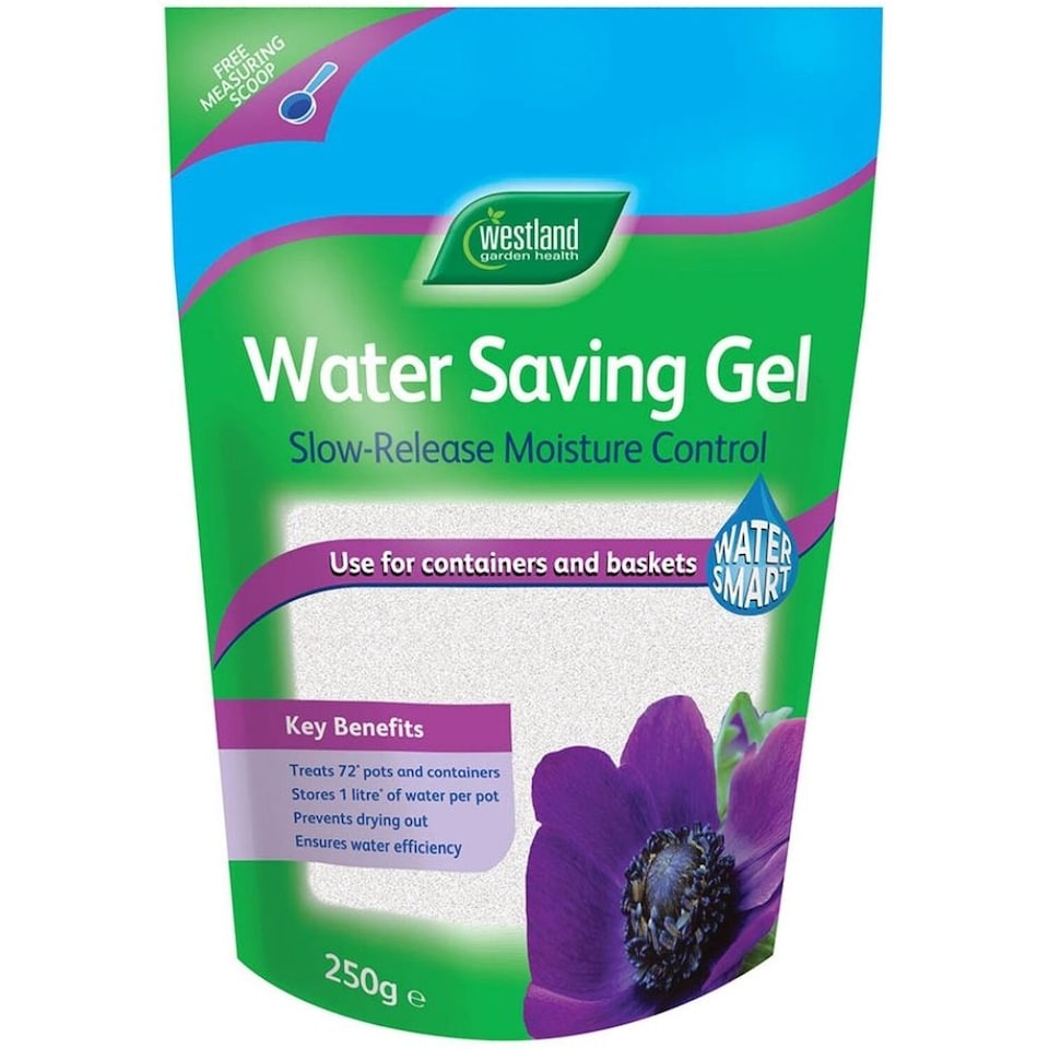 image 1 of Westland Water Saving Gel 3 x 250g Plant Soil Moisture Retention Gel for Pots Garden Patio Containers Hydration Booster