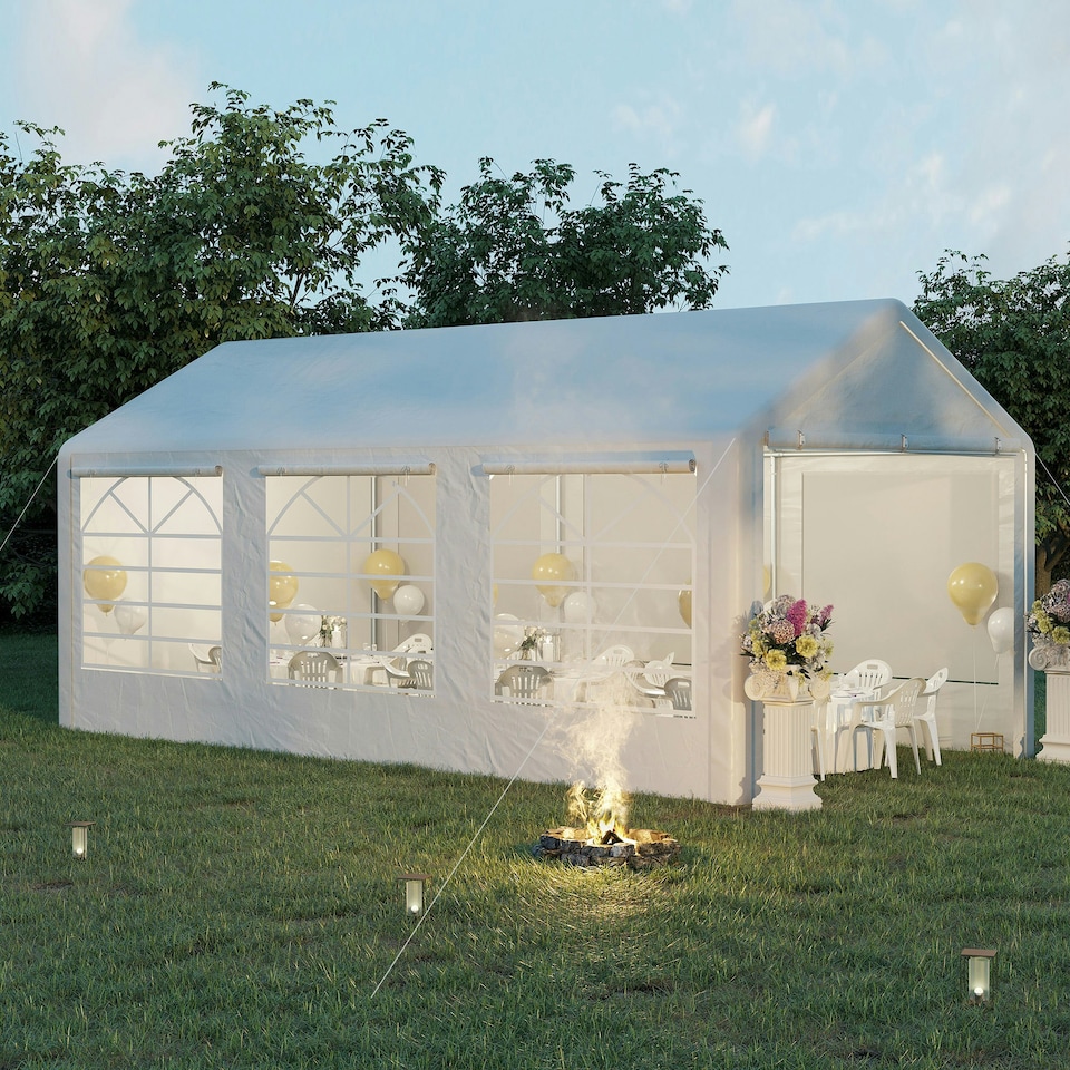 image 1 of Outsunny 6m x 3m Heavy Duty Carport Outdoor Car Canopy Shelter Party Tent