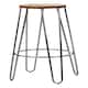 image 5 of Interiors by Premier Chrome Metal and Elm Wood Round Bar Stool, Hairpin Stool, Sturdy Stool for Bar, Kitchen Counter