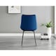 image 5 of Furniturebox 2x Pesaro Navy Velvet Black Leg Luxury Dining Chairs