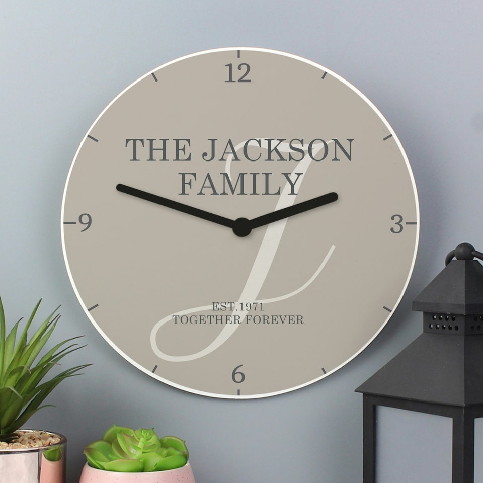 image 1 of Personalised Family Wooden Clock