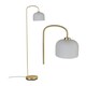 image 1 of Victoria - Satin Brass Floor Lamp with Frosted Glass Shade | Bronze | White | Small | 1