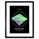 image 1 of Arthurs Seat Edinburgh Scotland Scottish Neon 9x7" Black Framed Wall Art Print