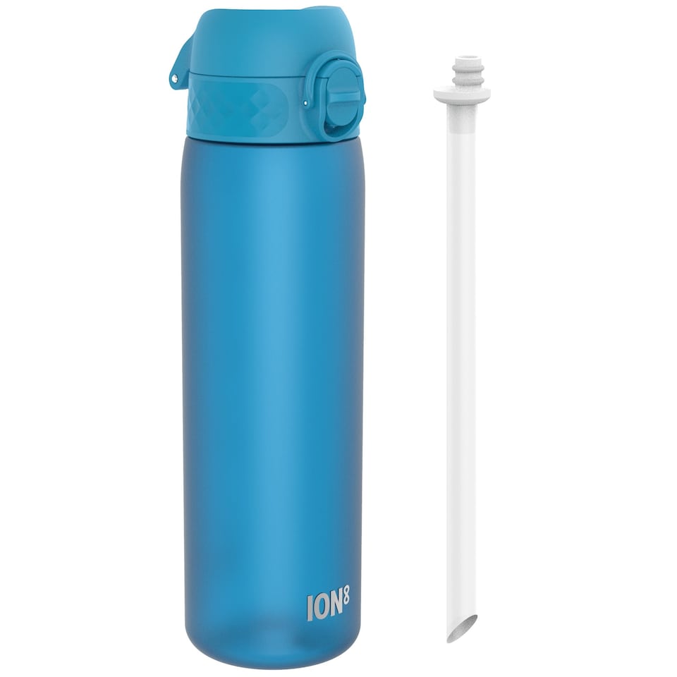 image 1 of Leak Proof Slim Water Bottle, BPA Free, 500ml (18oz) | Blue | Blue With Straw | One Size