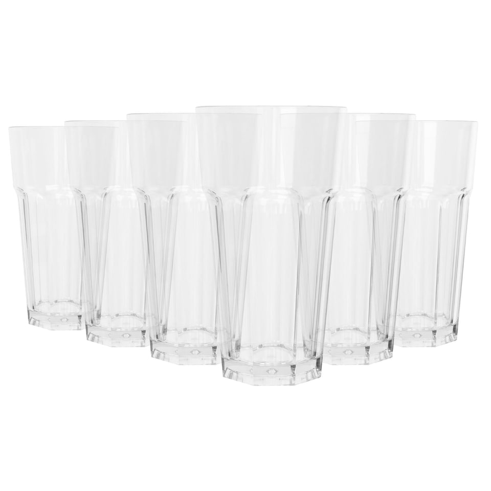 image 1 of Argon Tableware Reusable Plastic Highball Glasses - 580ml - Pack of 6 | Clear | Clear