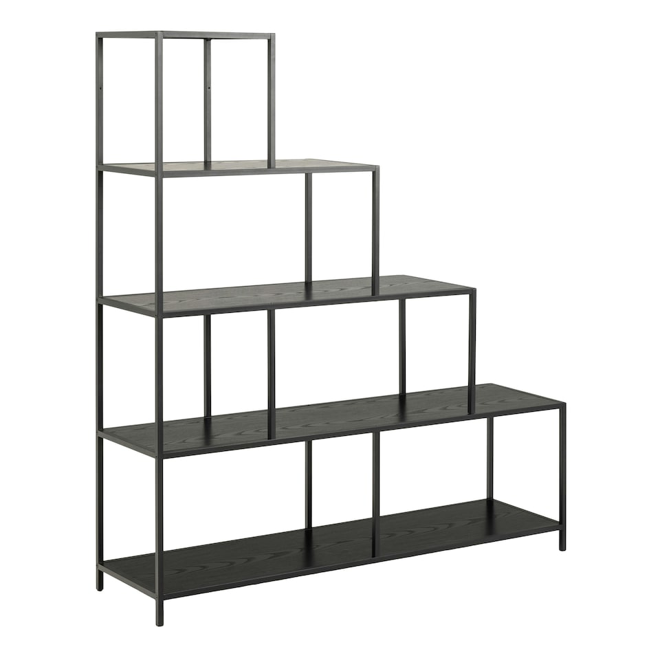 image 1 of Seaford Bookcase with 4 Shelves and 1 Drawer in Black