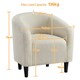 image 3 of Yaheetech Fabric Club Chair Upholstered Accent Barrel Chair White | Ivory