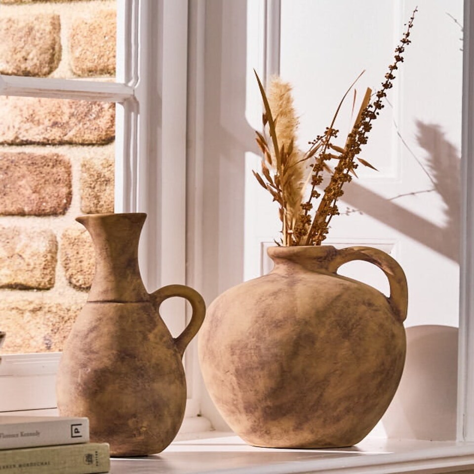 image 1 of Grecian Style Terracotta Vase Orange