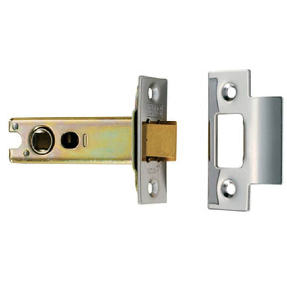 Loops 76mm Heavy Sprung Tubular Latch Square Satin Stainless Steel Door Latch in Metallics