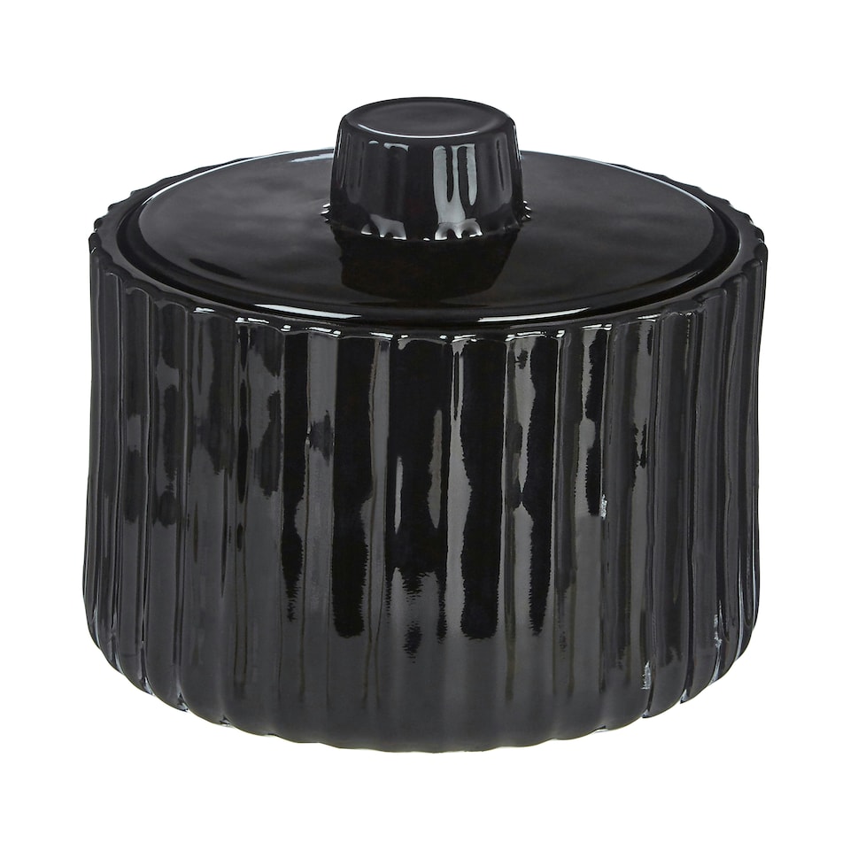 image 1 of Ticino Brittany Black Glass Storage Jar